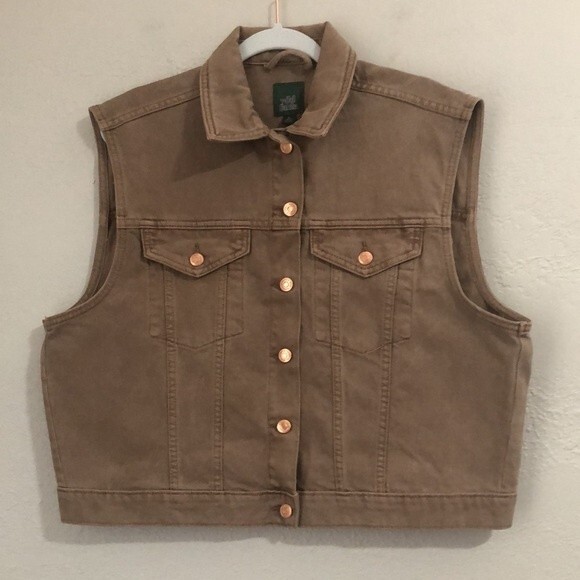 Wild Fable Size XL Denim Jean Trucker Vest - Picture 2 of 8